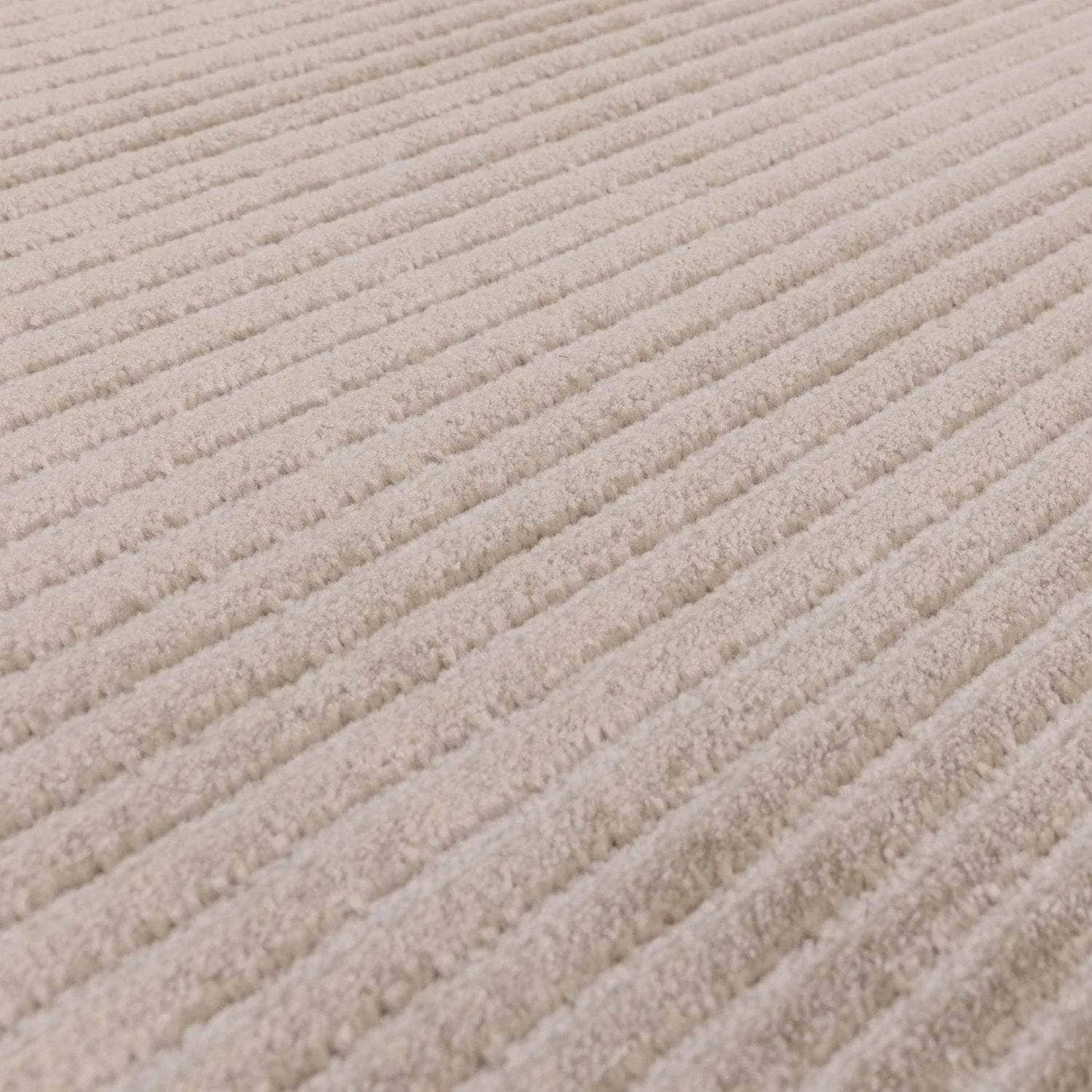 Homeware  -  Kuza Plain Stripe Beige Rug - Multiple Sizes  - 