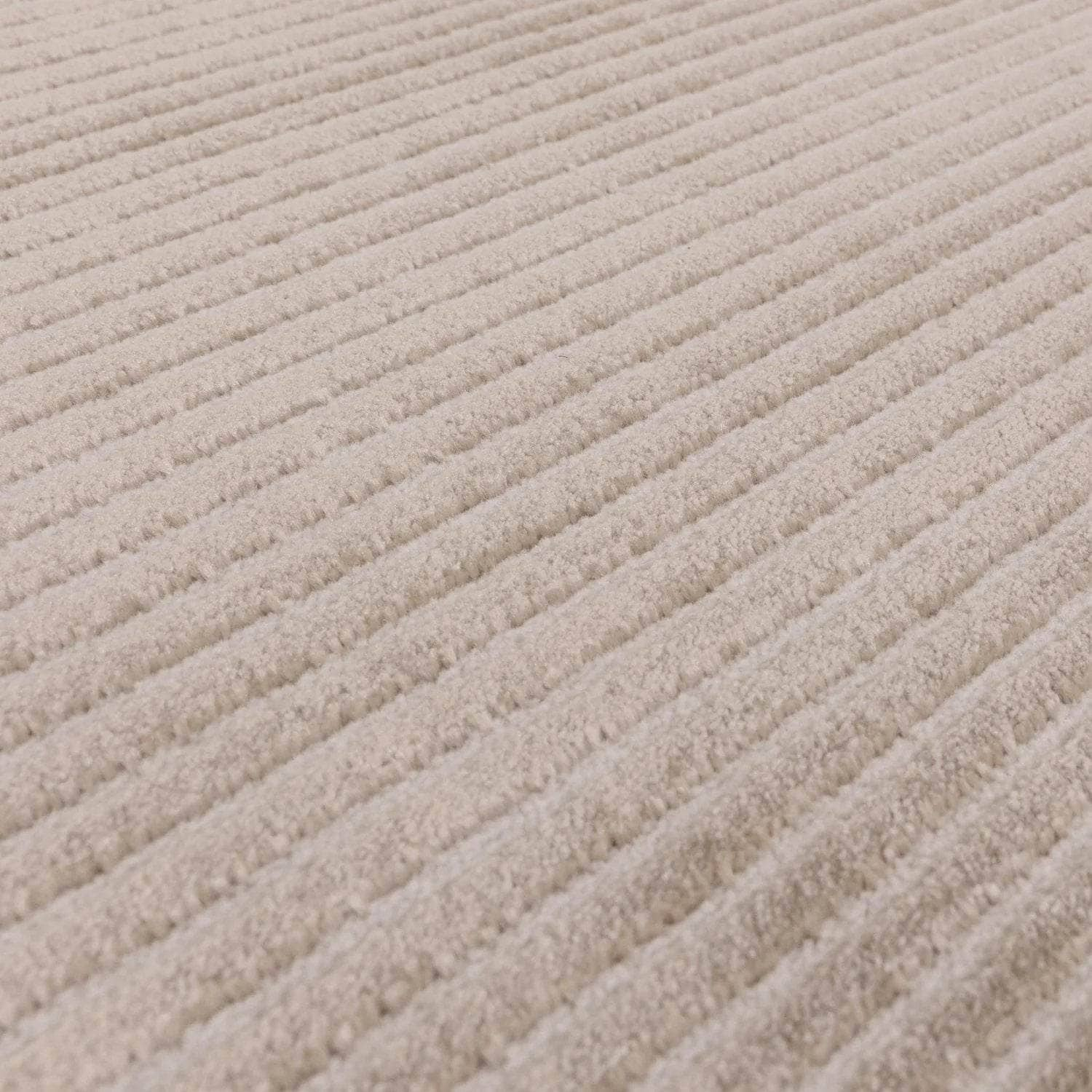 Homeware  -  Kuza Plain Stripe Beige Rug - Multiple Sizes  - 