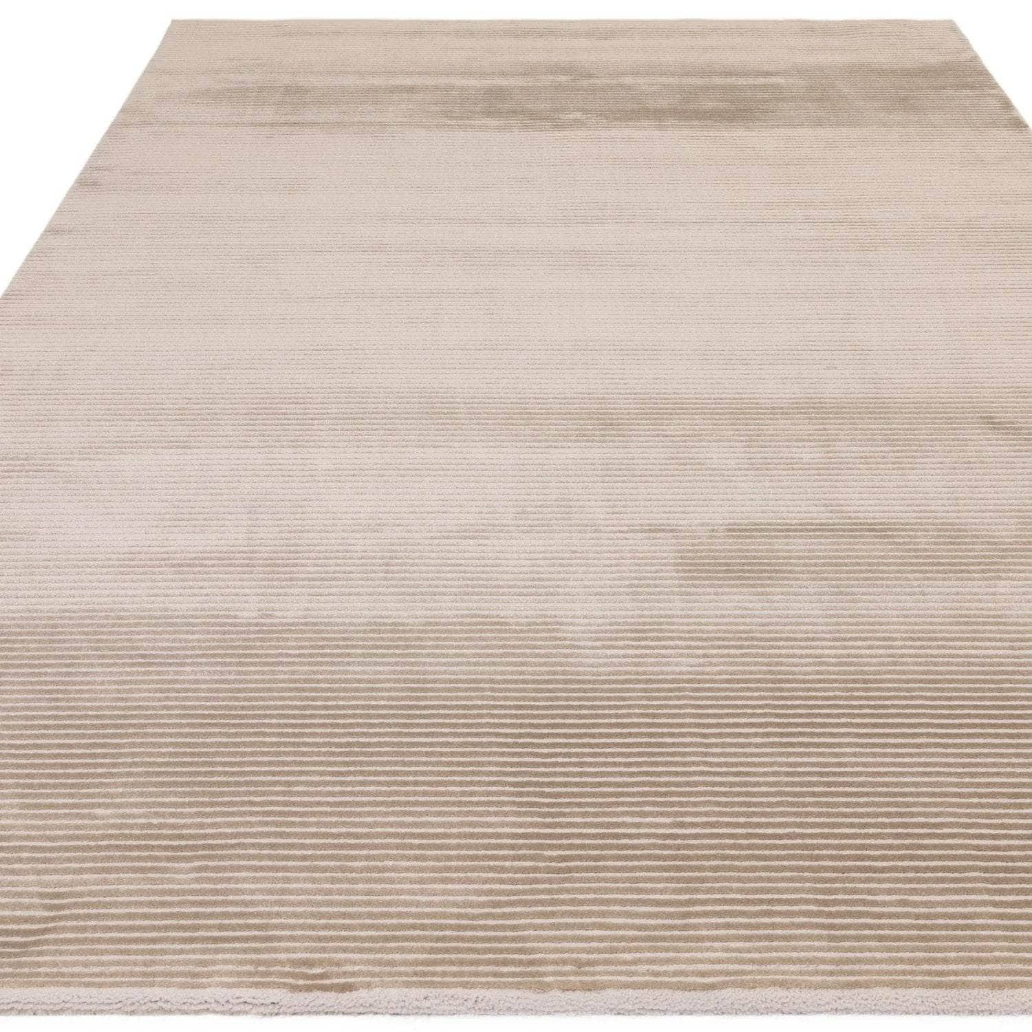 Homeware  -  Kuza Plain Stripe Beige Rug - Multiple Sizes  - 