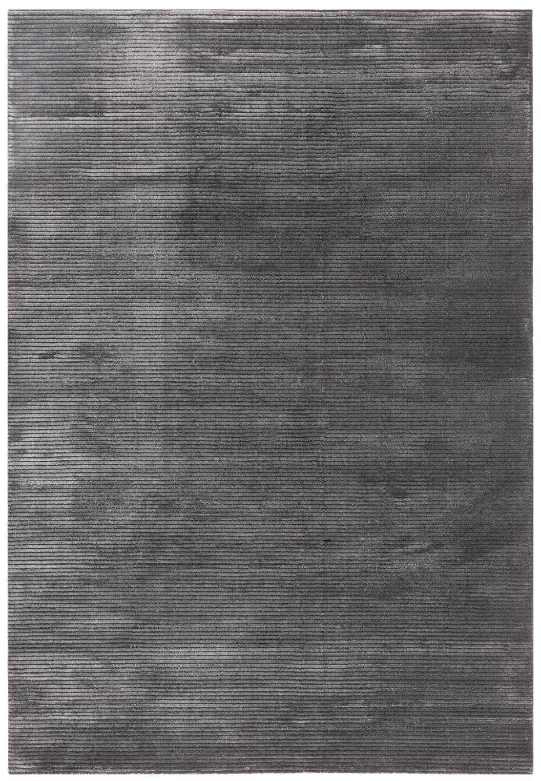 Rugs  -  Kuza Plain Stripe Charcoal Rug - Multiple Sizes  - 