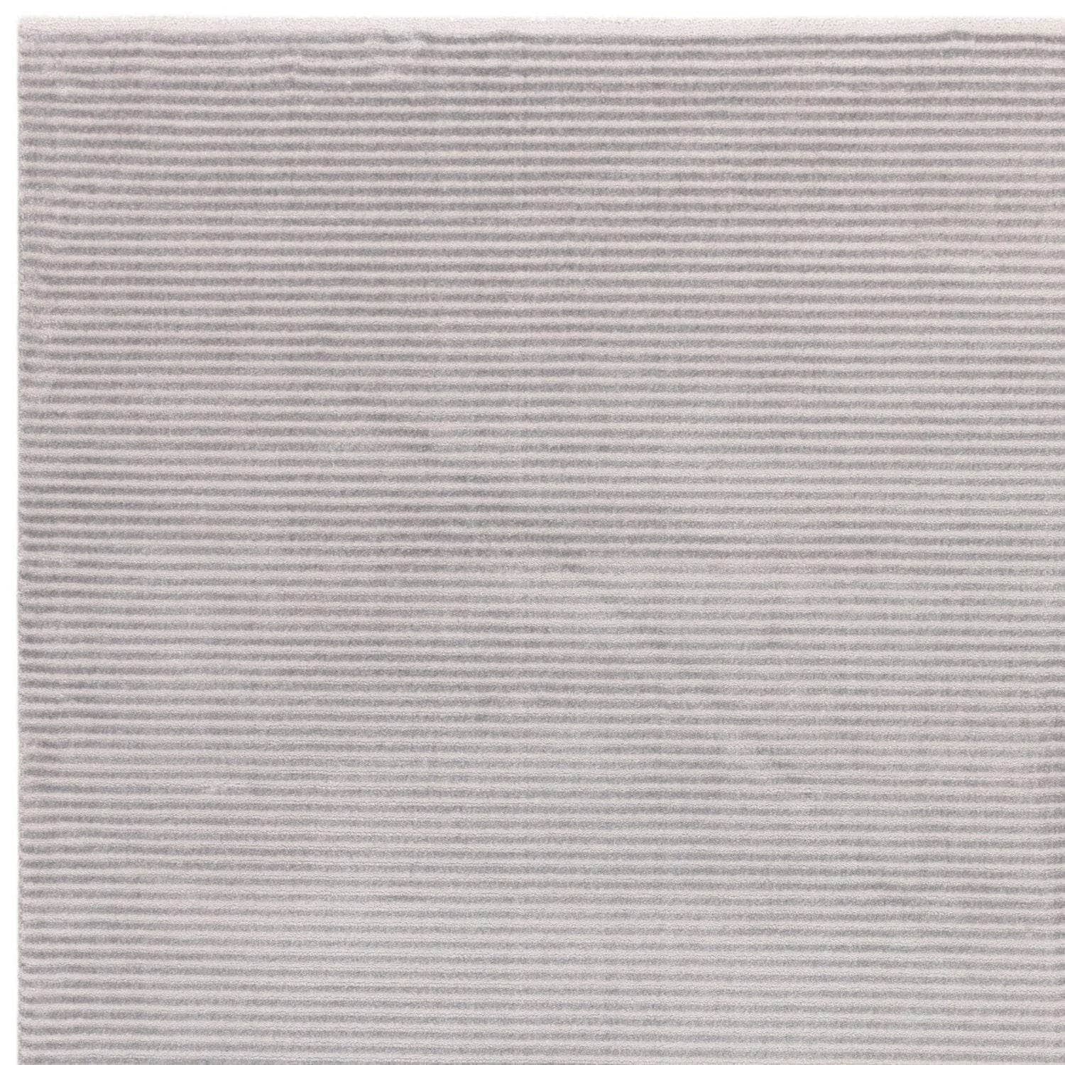 Rugs  -  Kuza Plain Stripe Silver Rug - Multiple Sizes  - 