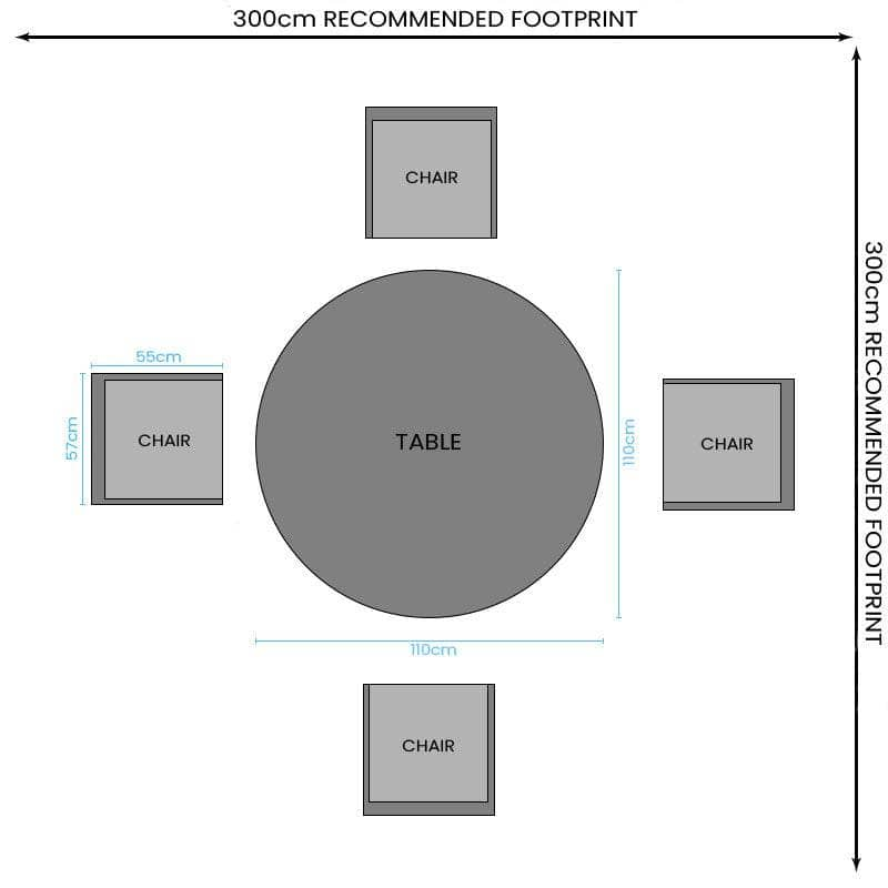 Gardening  -  Sofia Round 4 Seater Dining Set  -  60009596