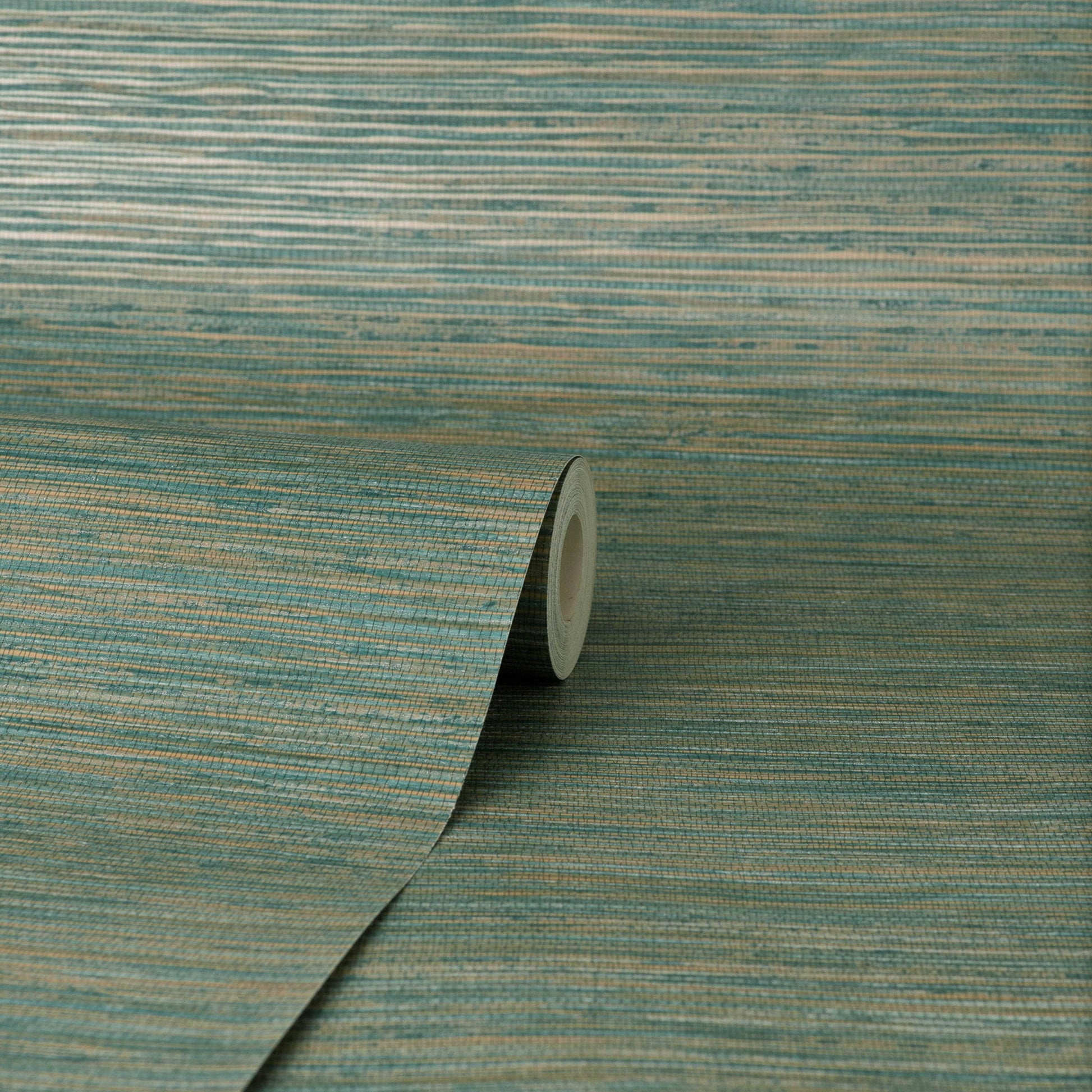 Wallpaper  -  Fine Decor Fusion Plain Teal Wallpaper - M1768  -  60011219