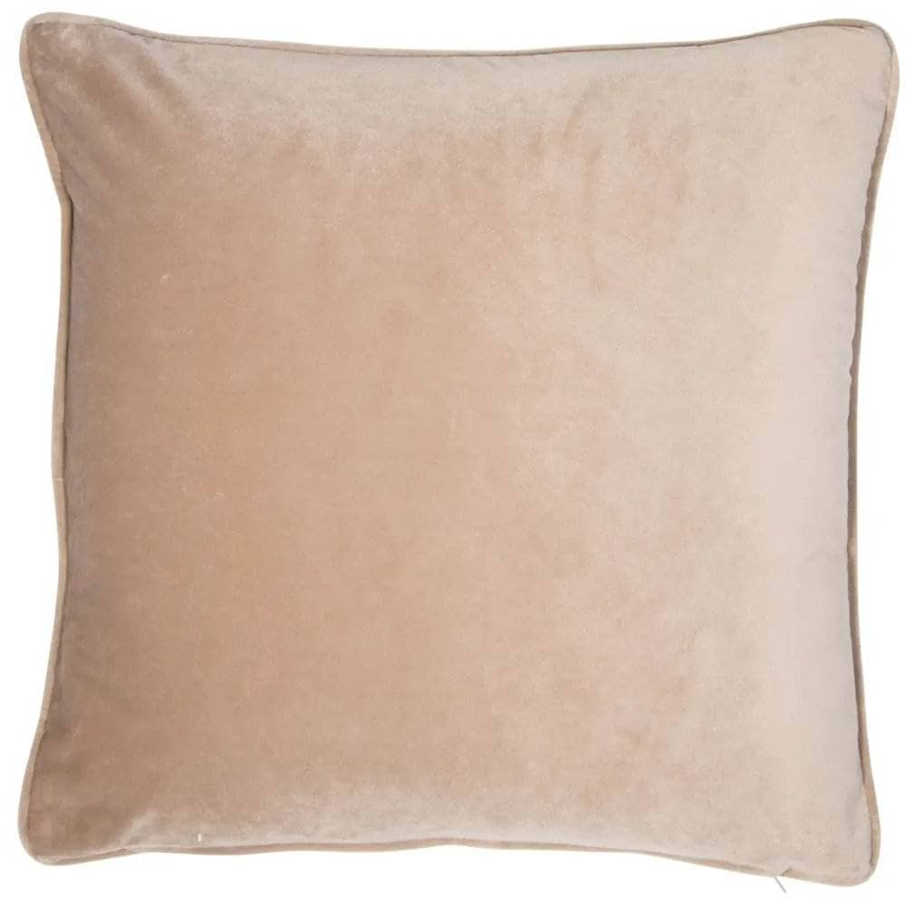 Homeware  -  Matt Velvet Cushion With Piping - Mink  -  60010243