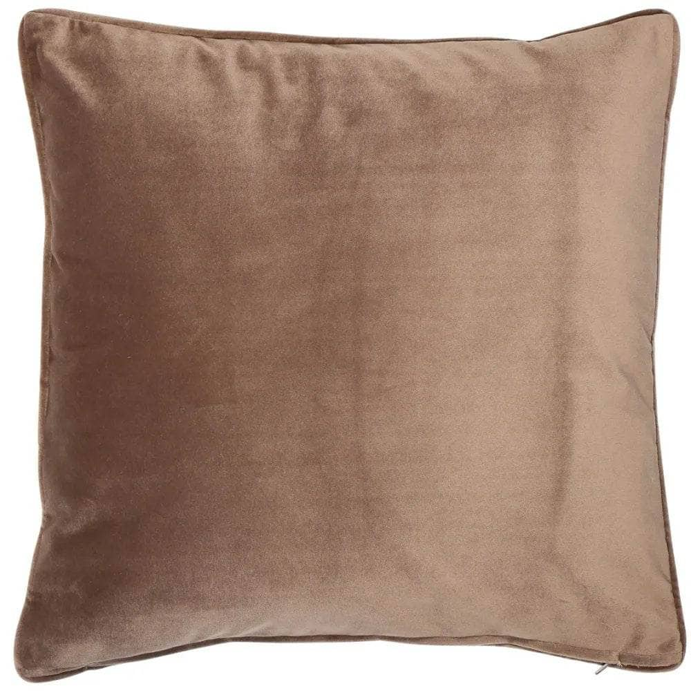 Homeware -  Matt Velvet Cushion With Piping - Truffle -  60010244