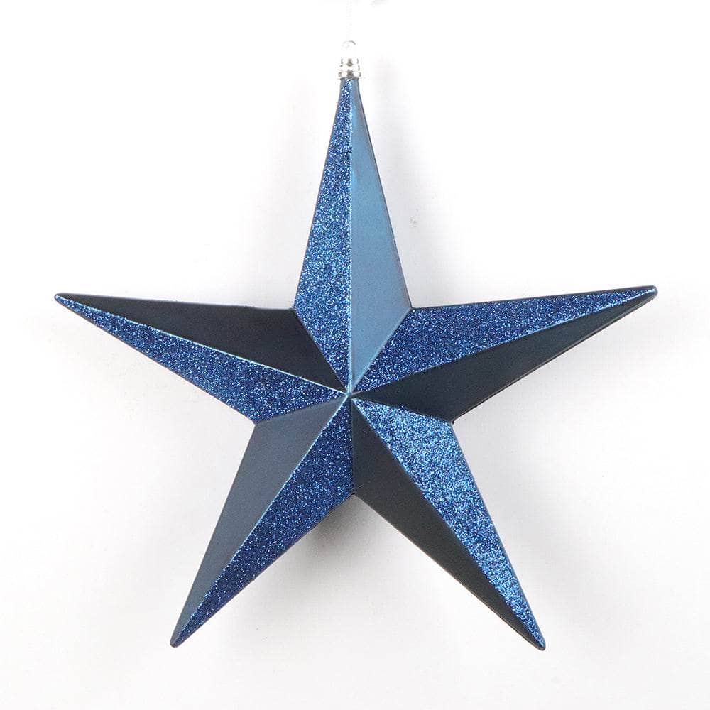 Matte Blue Star Christmas Decoration - 12"-  60006804