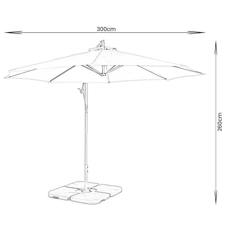 Gardening  -  Weatherking Cantilever Parasol 3M - Taupe  -  60009012