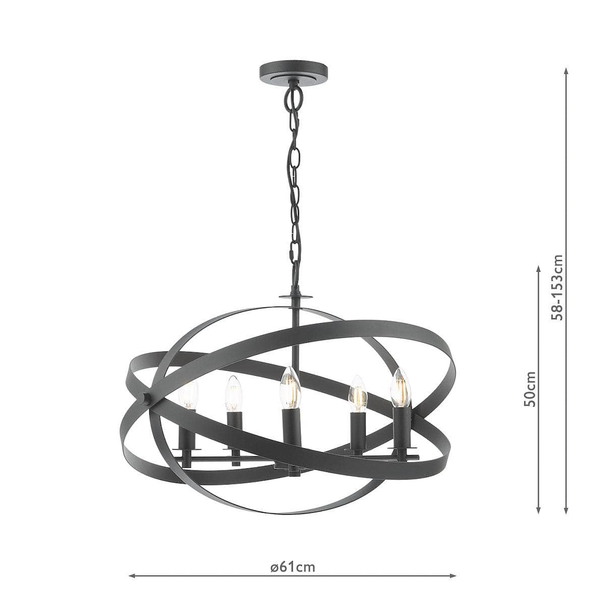  -  DAR NITYA 5LT PENDANT MATT BLACK NIT0522  -  60009279