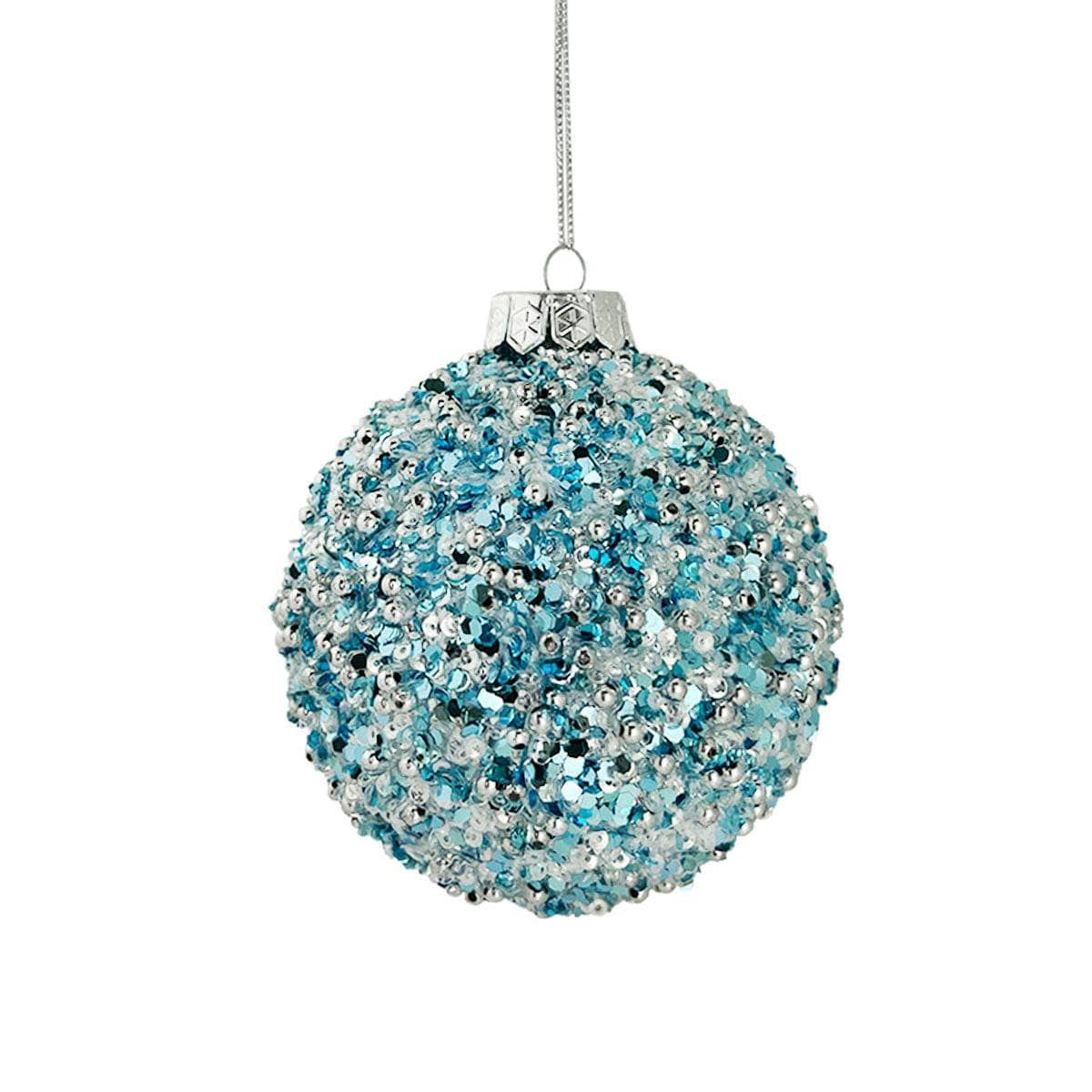  -  Polar Mix Beaded Bauble - 10cm  -  60008813