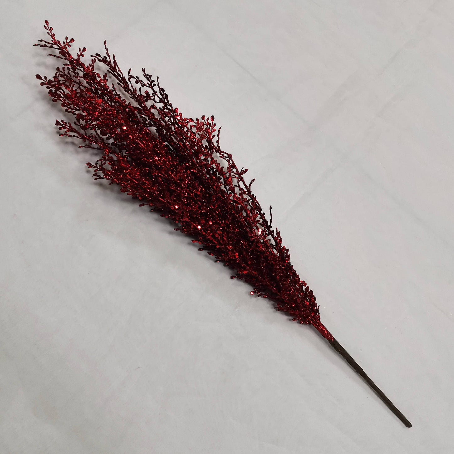 Red Mini Glitter Leaf Bush - 60cm -  60008640