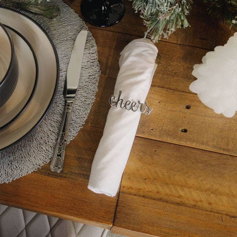 Silver 'Cheers' Napkin Holder - 4 Pack  -  60008726