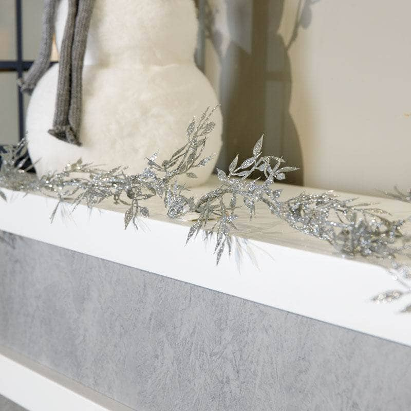 Christmas  -  Silver Fine Leaf Garland - 1.8m  -  60008818