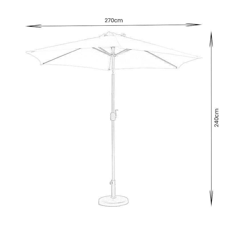 Gardening  -  Weatherking Crank & Tilt Parasol  2.7m - Light Taupe  -  60009014