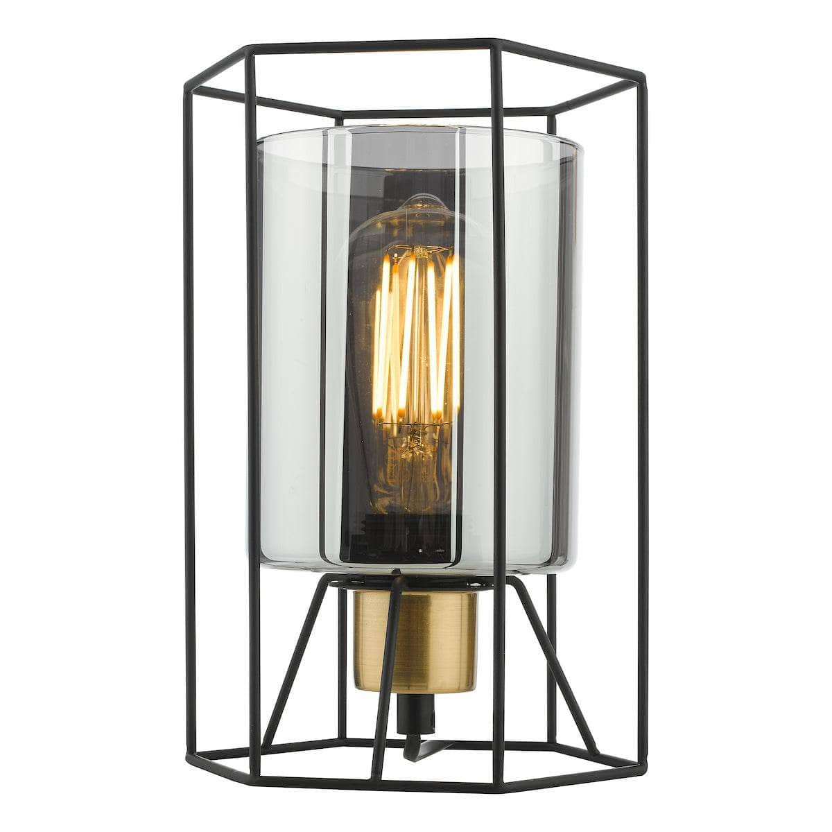  -  DAR TATUM 1LT BAR PENDANT BLACK WITH SMOKED GLASS TAT0122  -  60009284