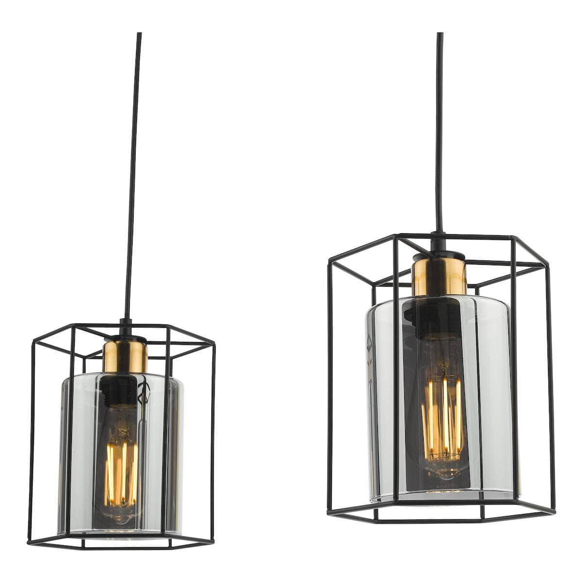  -  DAR TATUM 3LT BAR PENDANT BLACK WITH SMOKED GLASS TAT0322  -  60009283