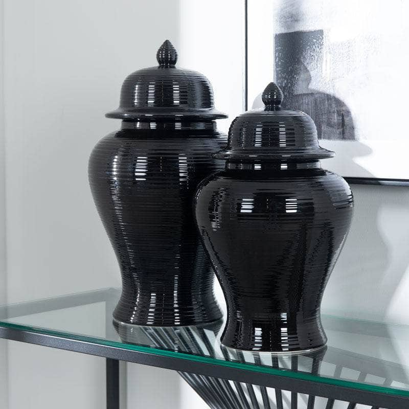 Homeware -  Temple Jar Black - 16"  -  60008115