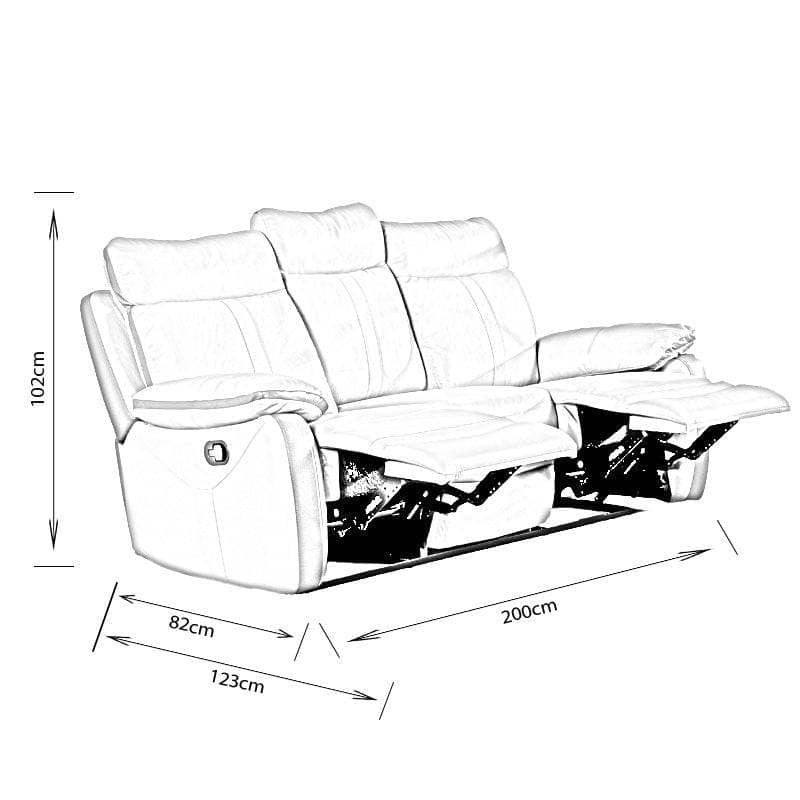 Furniture  -  Tivoli 3 Seat Reclining Sofa -  -  60008959