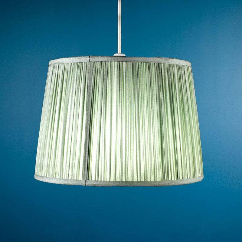 Laura Ashley Hemsley Pleated Silk Light Shade Sage Green 12 inch