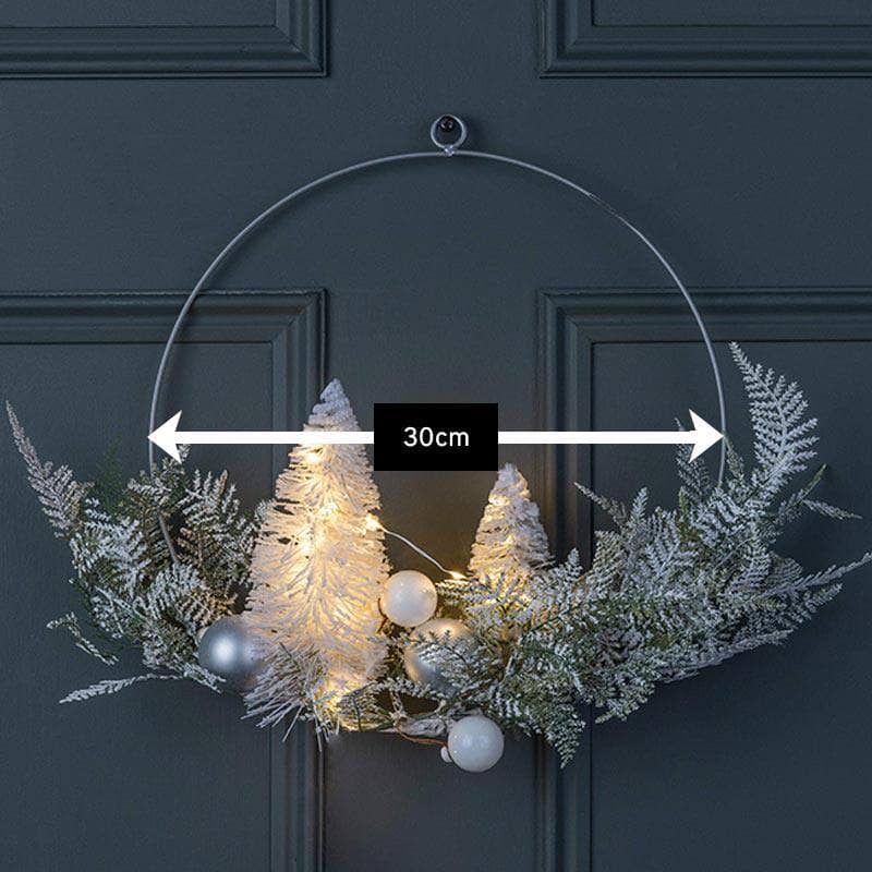 Christmas  -  Micro LED Snowy Wreath  -  60000539