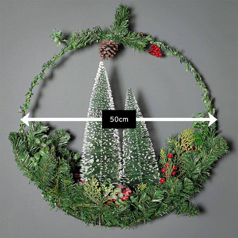 Christmas  -  Snowy Trees And Berries Christmas Wreath Ring  -  50153789