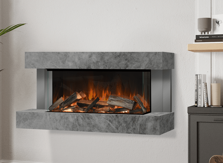 Fireplaces  -  Flare Electric Wall Mounted Fire with Logs  -  60004314