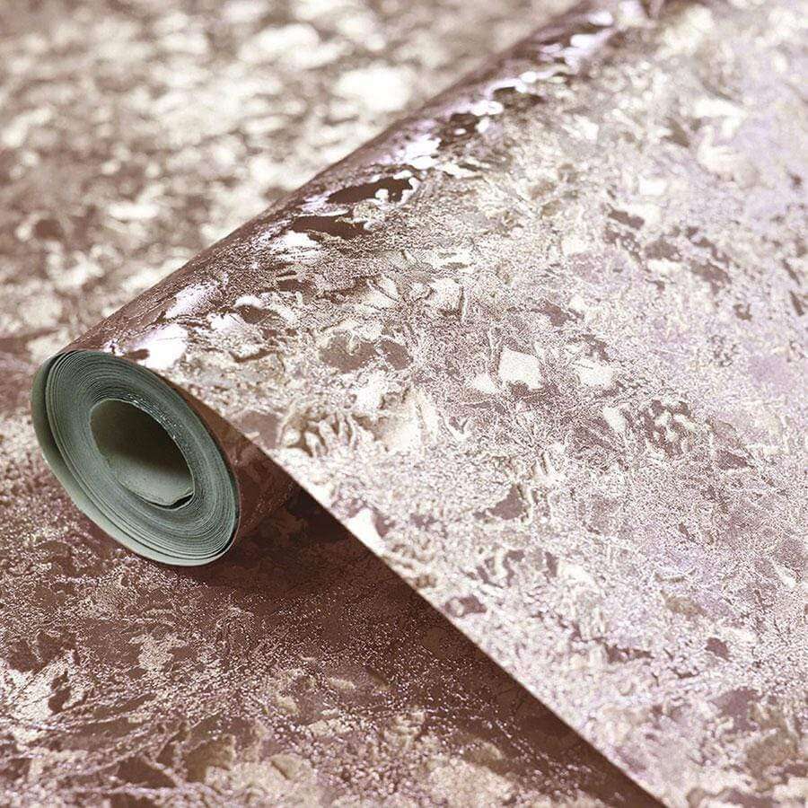 Wallpaper  -  Arthouse Crushed Velvet Rose Gold Wallpaper - 294300  -  50138680