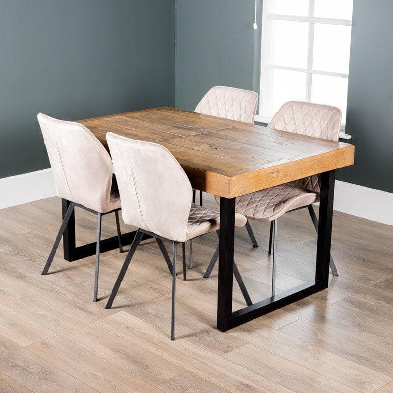 Lincoln Extendable Dining Table Set with 4 Vancouver Taupe Chairs