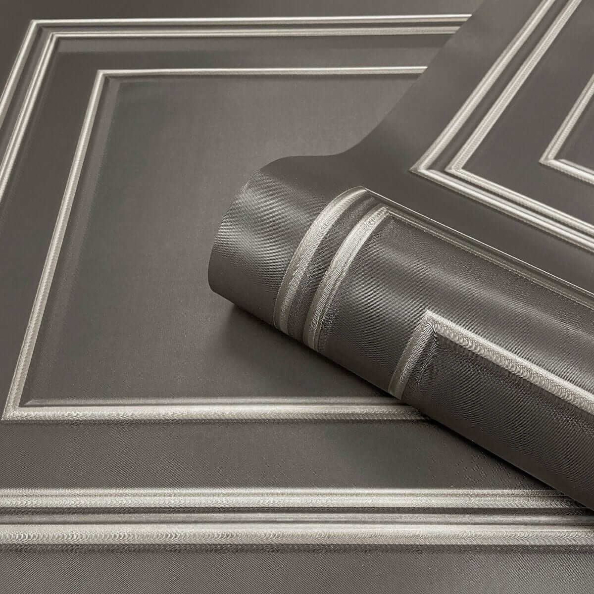 Wallpaper  -  Belgravia Amara Panel Gunmetal & Silver Wallpaper - 7390  -  60001993