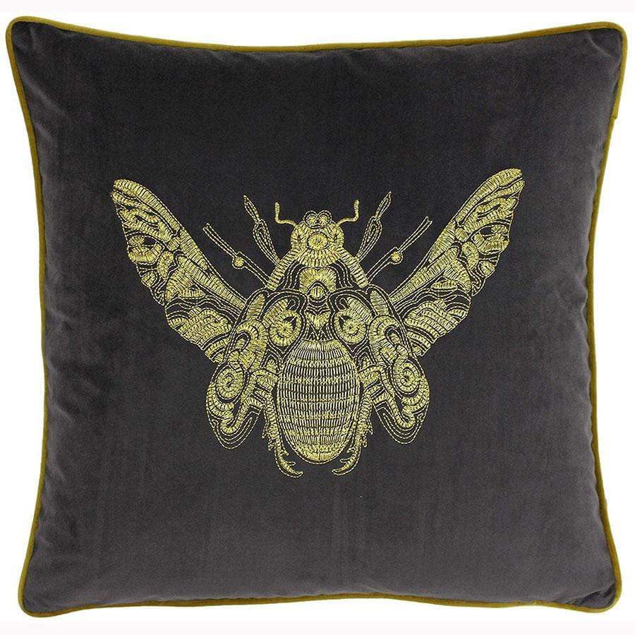 Homeware  -  Cerana Charcoal Velvet Bumble Bee Cushion  -  50148008