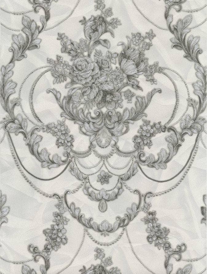 Wallpaper  -  Debona Perla 2 Silver/Charcoal Wallpaper - 9085  -  60003889