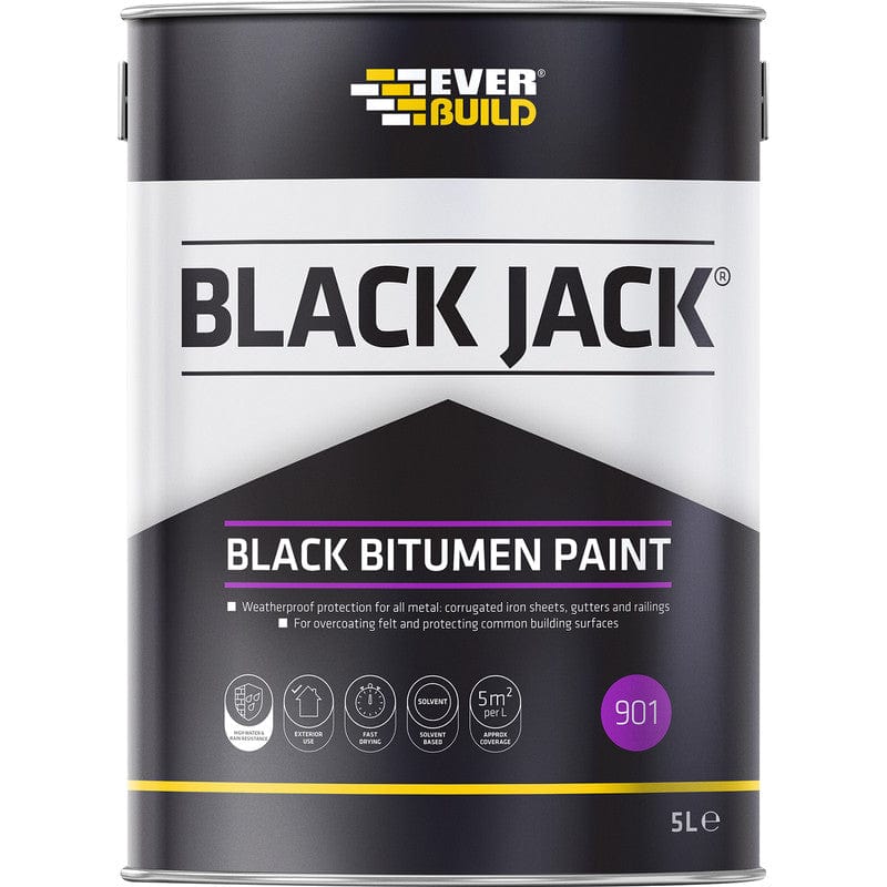 Paint  -  Everbuild Blackjack Black Bitumen Paint 5L  -  00475143