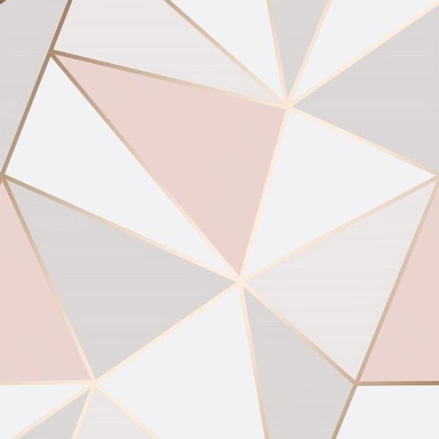 Apex Geometric Wallpaper Rose Gold Fine Decor FD41993