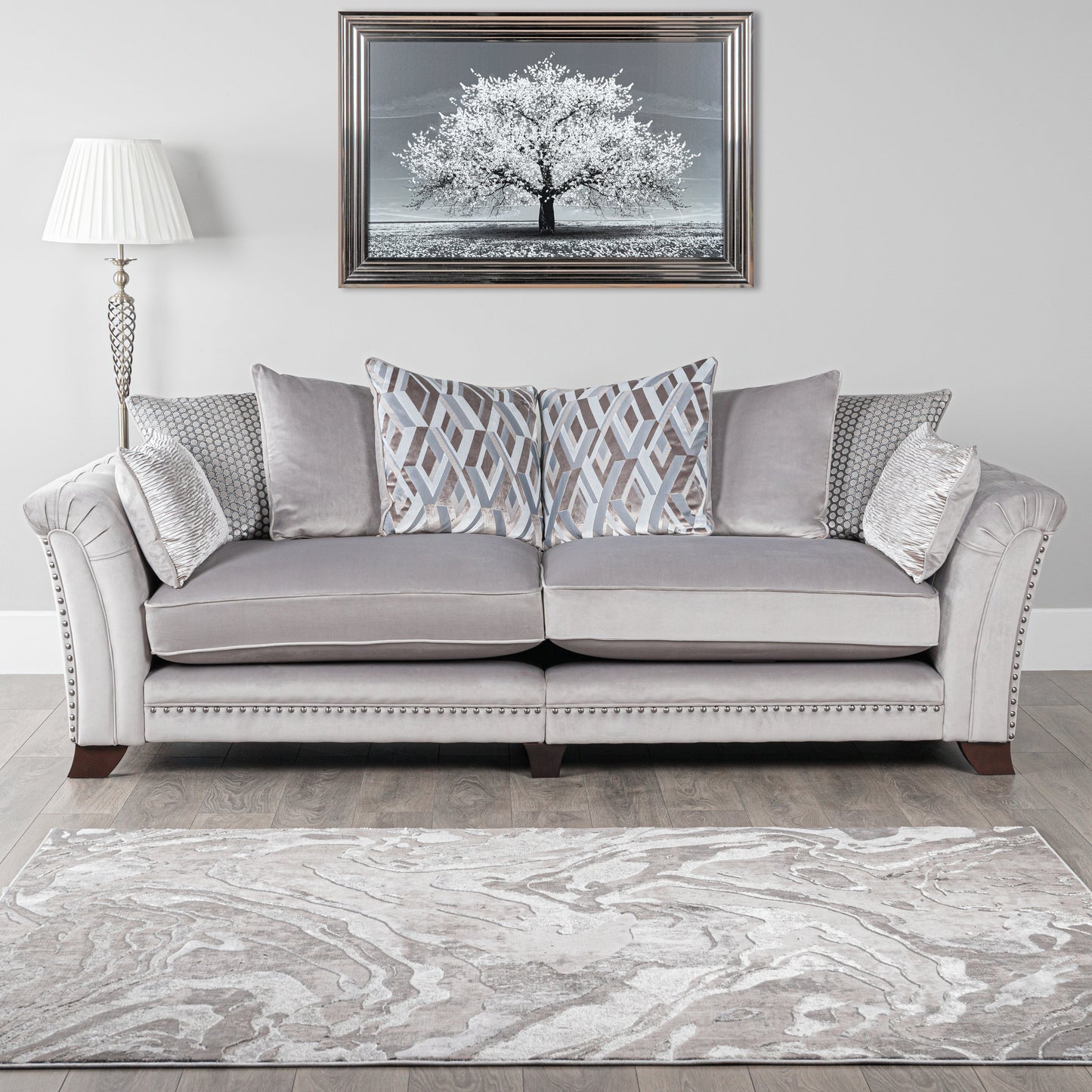 Furniture  -  Florence Grey 4 Seat Sofa  -  50155846