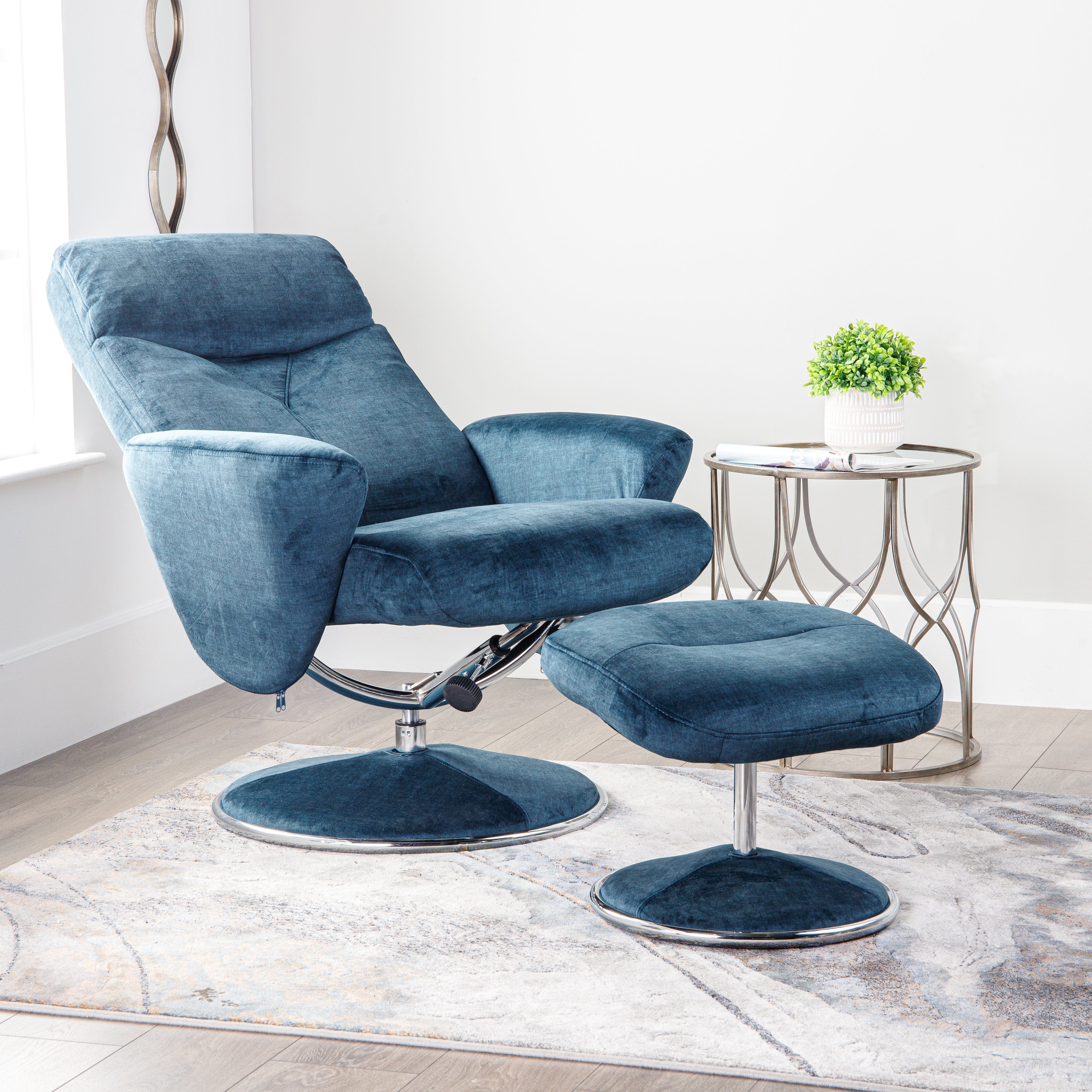 Blue deals ottoman chair