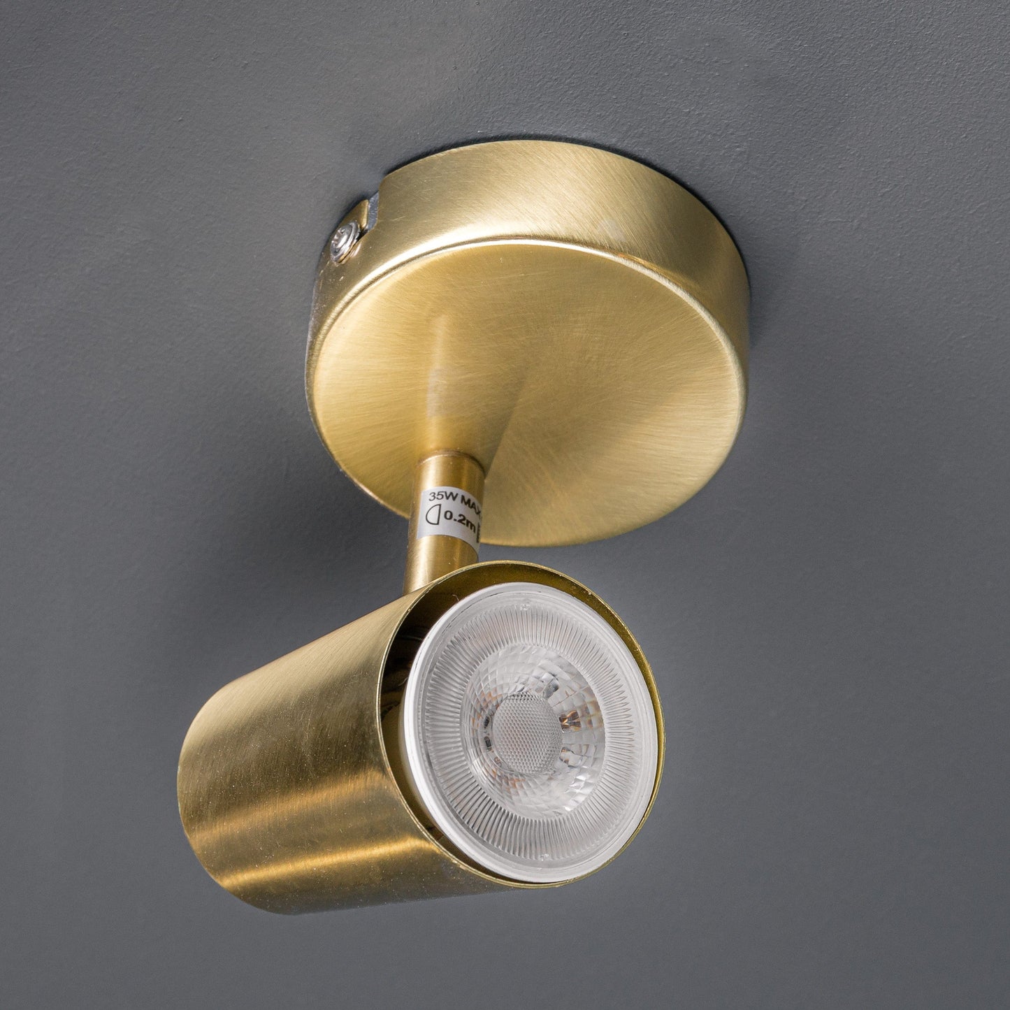 Lights  -  Inlight Harvey 1 Light Single Spotlight Satin Brass Ceiling Light  -  50155593