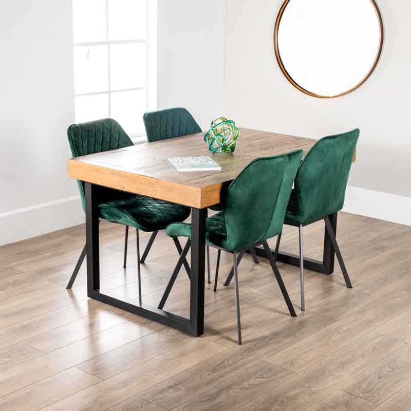 Furniture  -  Lincoln Extending Table with 4 Vancouver Emerald Chairs  -  60005959