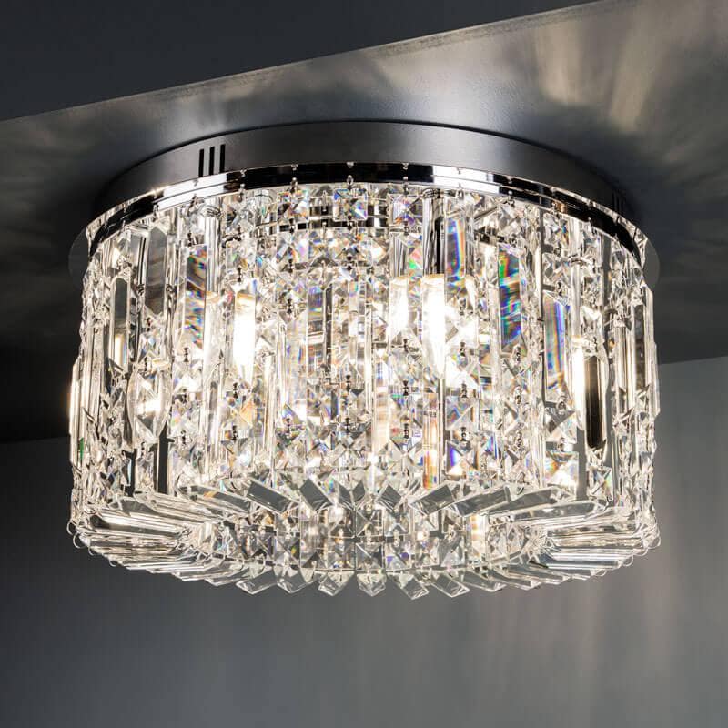 Lights  -  Prism Round 5 Light Flush Chrome Ceiling Light  -  60003459