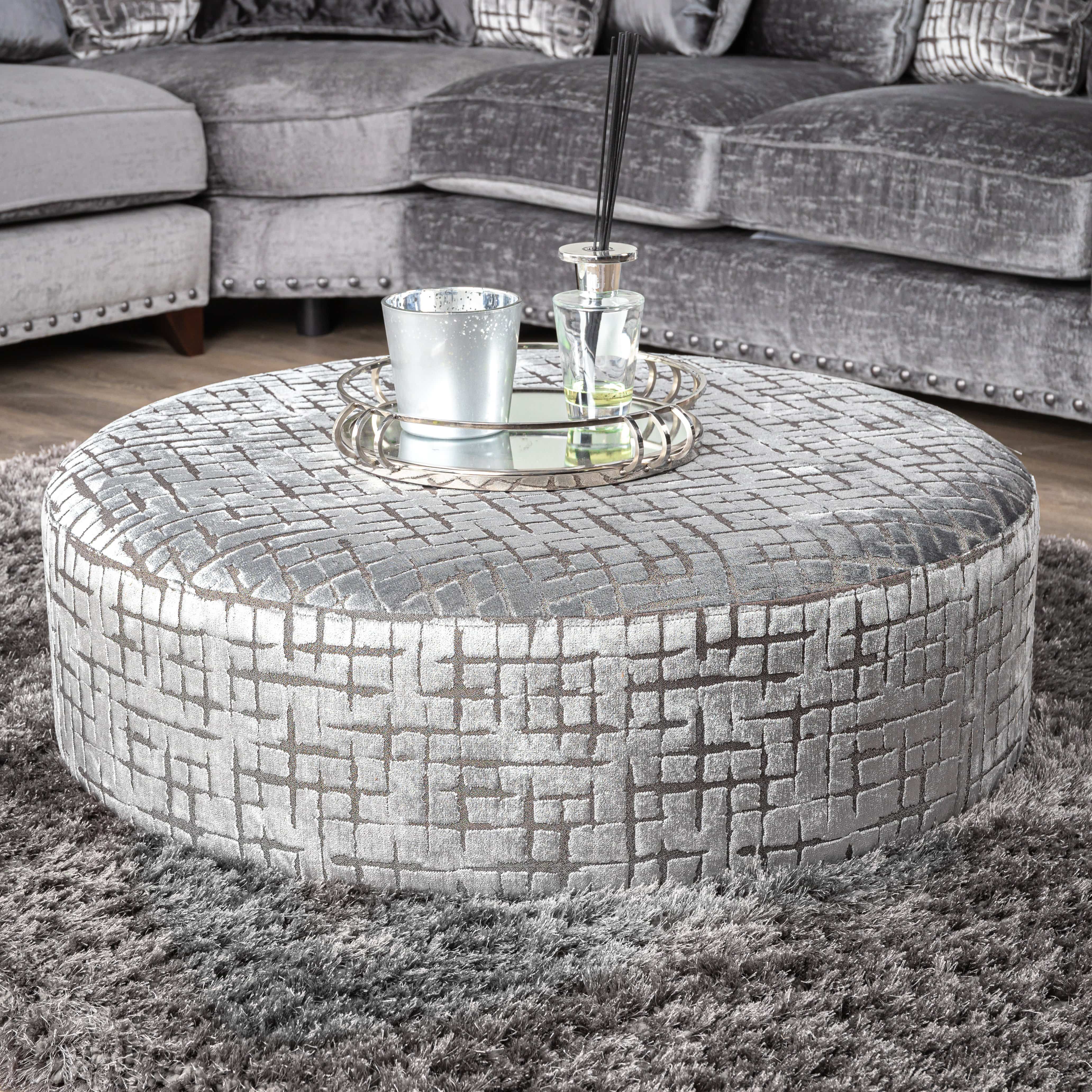 Grey and online white footstool