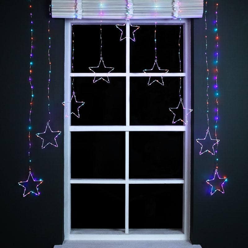 Christmas  -  Rainbow Christmas Star Curtain Lights - 1.2m  -  60001083