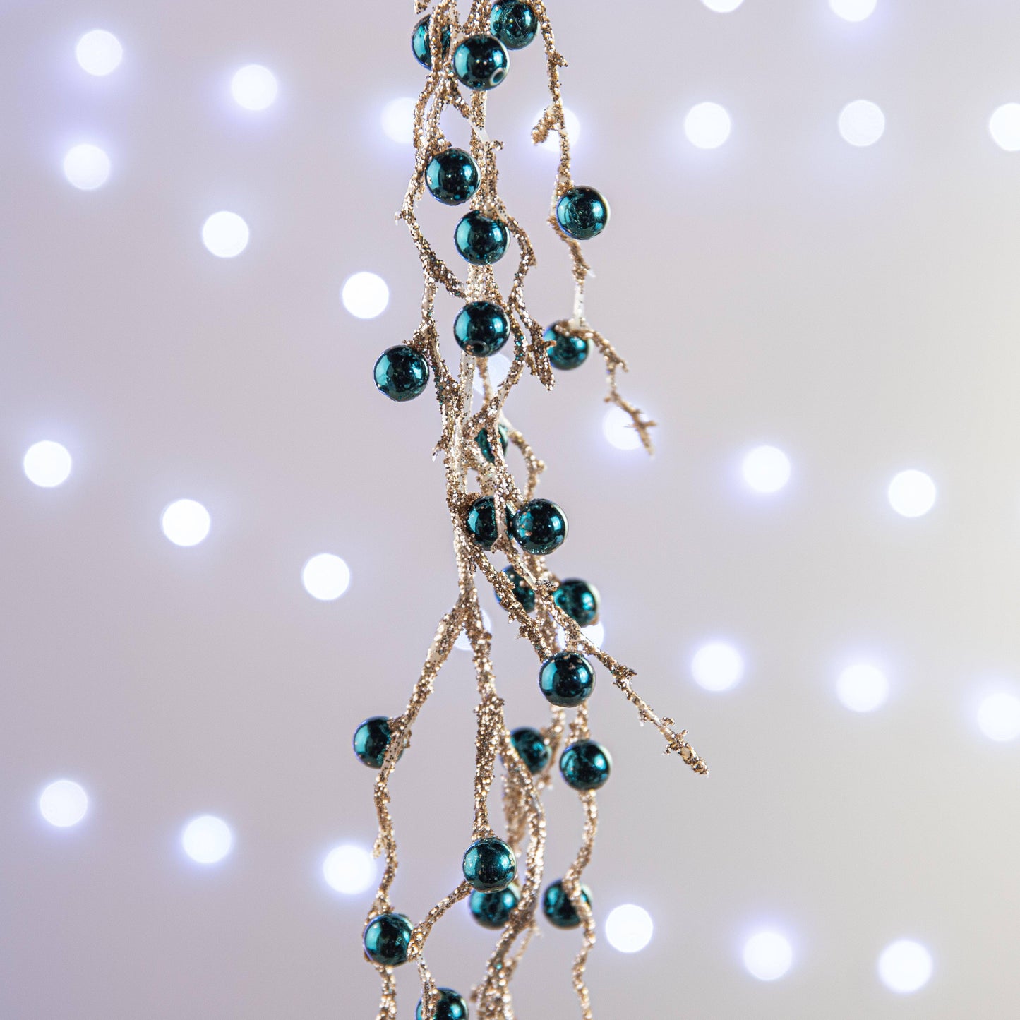 Christmas  -  Glittered Blue Bead Garland - 167cm  -  60004031