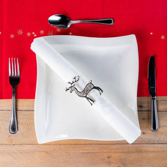 Christmas  -  Silver Reindeer Napkin Rings  -  60001078