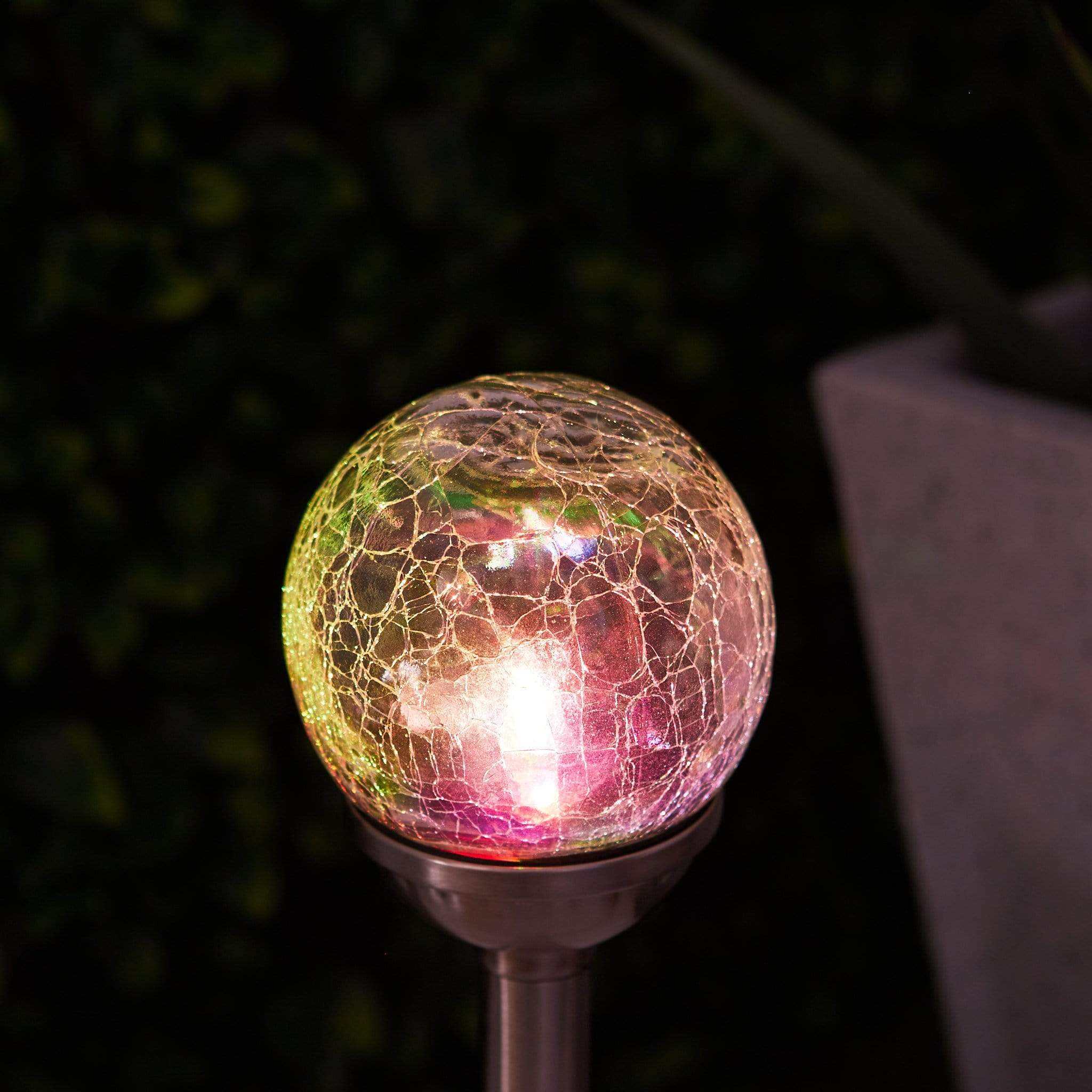 Round crackle deals solar lights