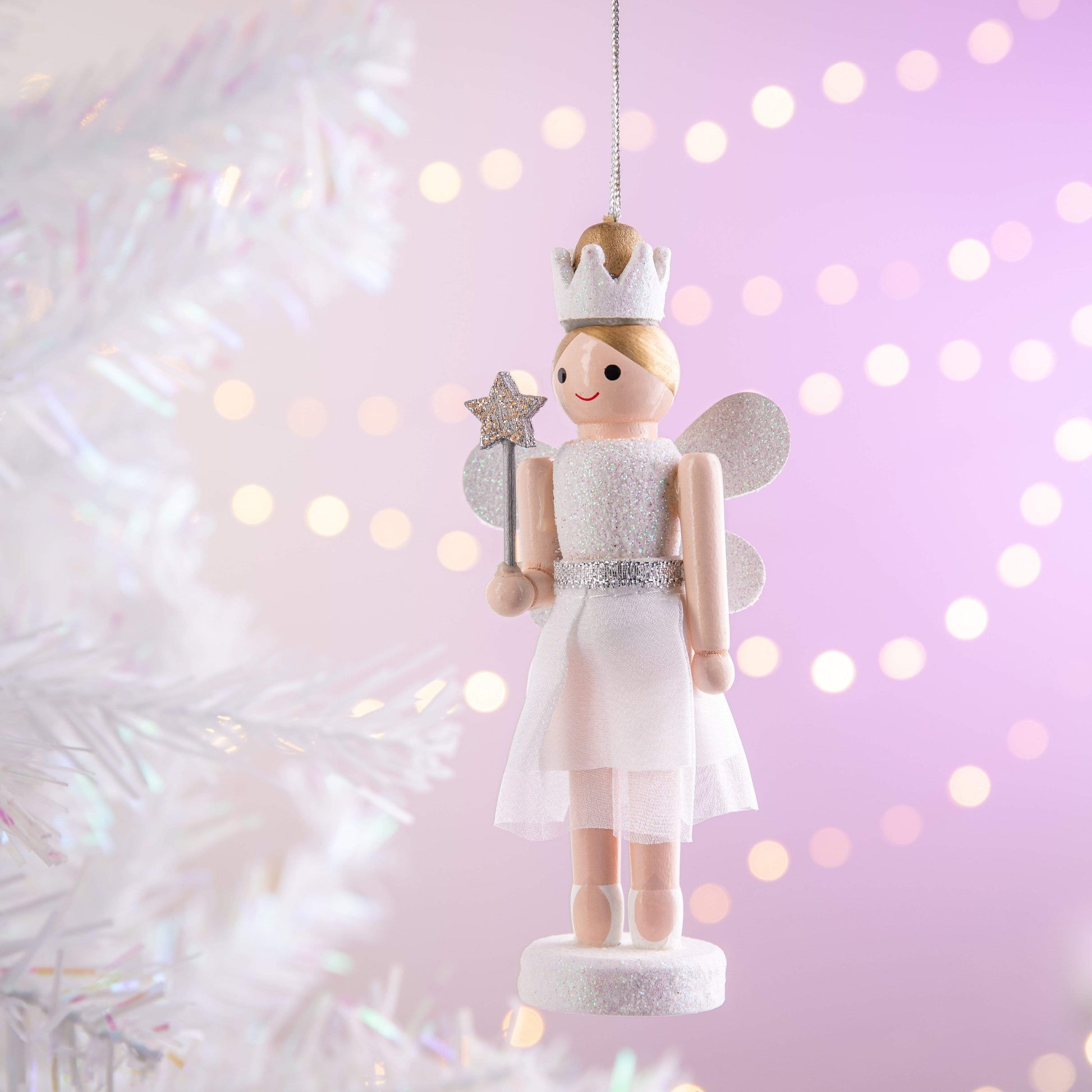 Christmas  -  White Fairycracker Christmas Tree Decoration - 12.5cm  -  60000673