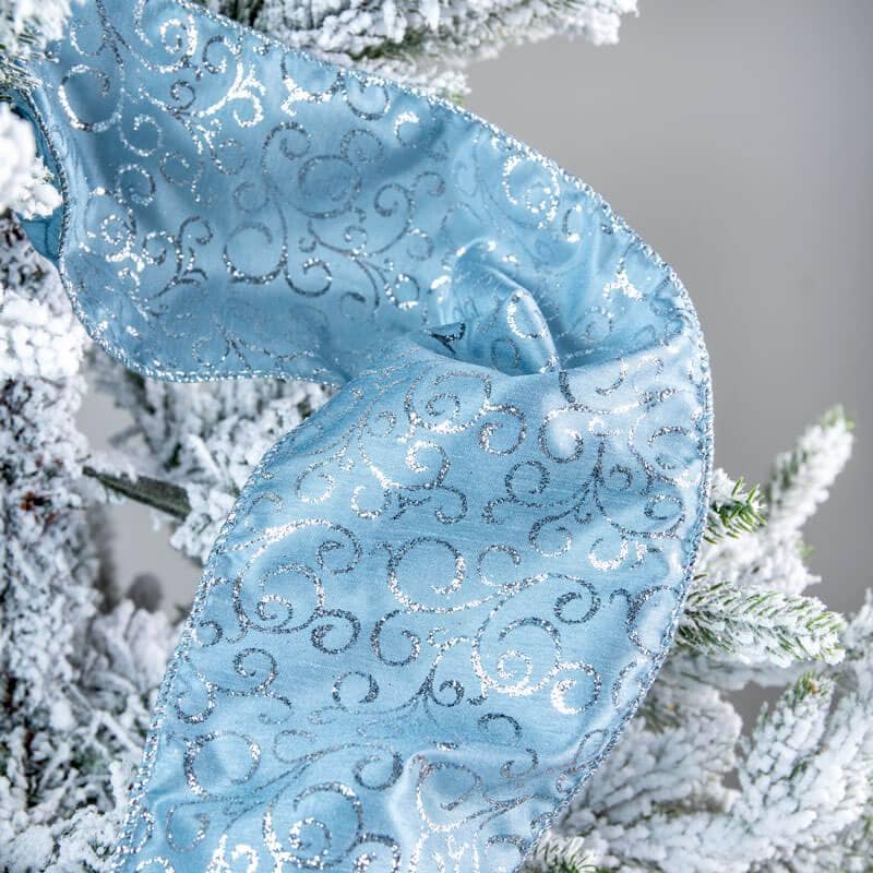 Christmas  -  Winter Sky Blue Satin Roll of Ribbon - 2.7m  -  60001416